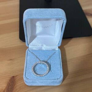 Epiphany Silver Necklace with Circle Pendant